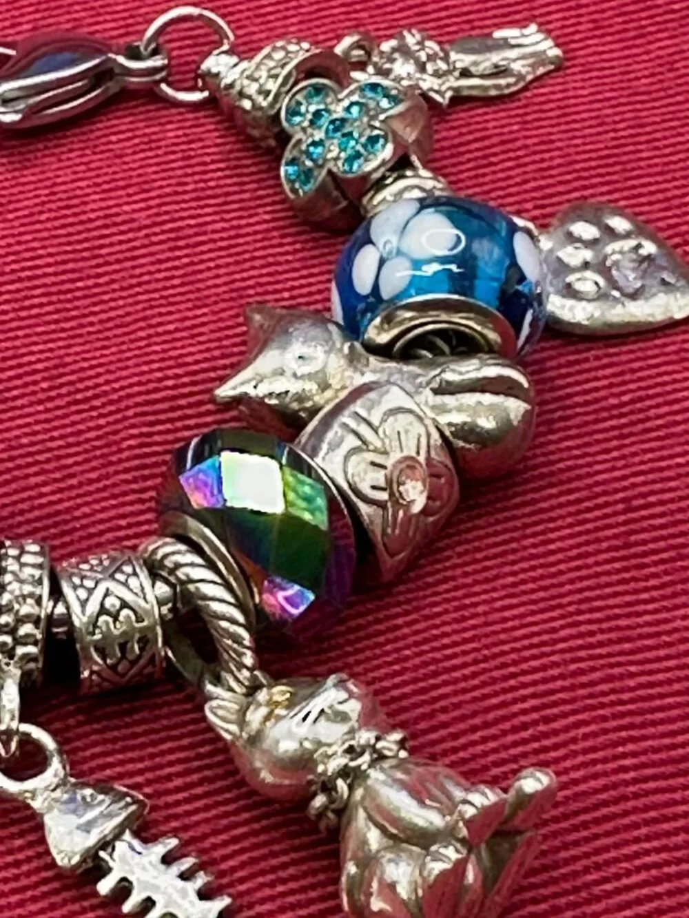Pandora-Style “Cat Theme” Bracelet 17 Charms, inc. Brighton Cat Charm